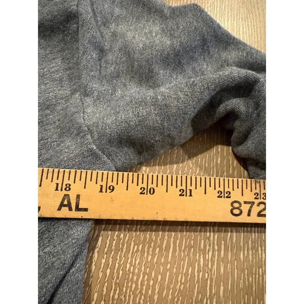 J.Crew Gray French Terry Sweatshirt Women's M Blue Pleated Ruffle Hem Top
